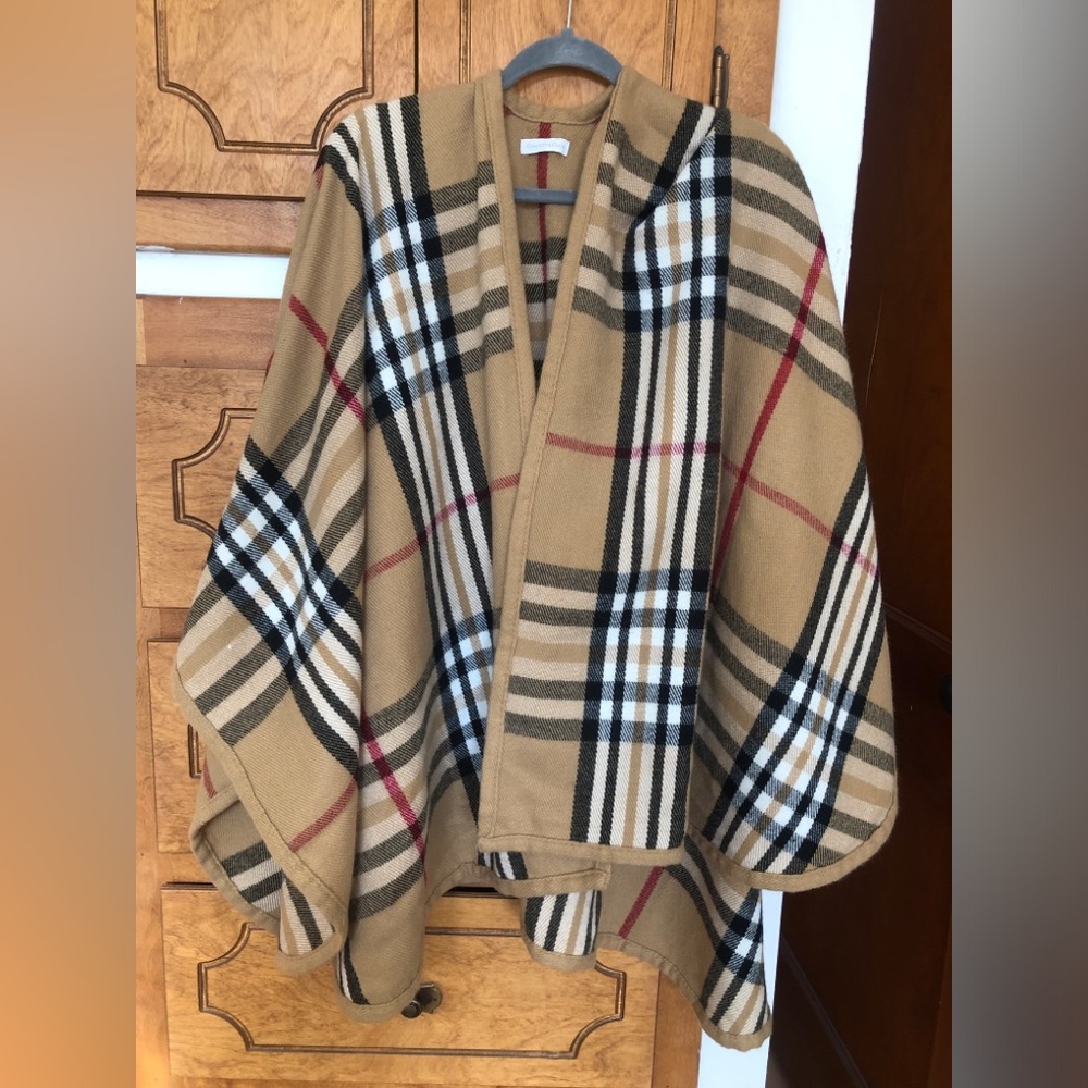 Charter Club Nova check poncho/cape  one size